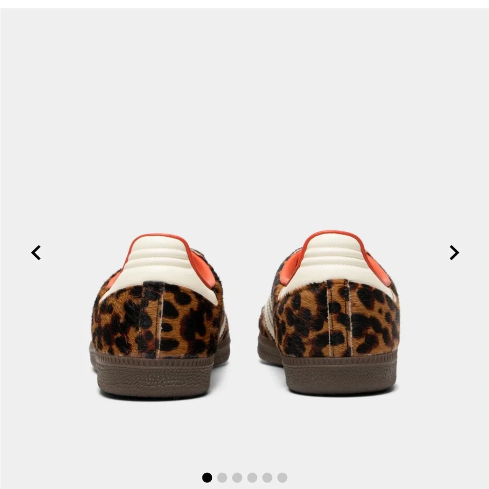 Adidas Samba OG Leopard Sneakers in Dark Brown, Off-White and Orange - Picture 2 of 4